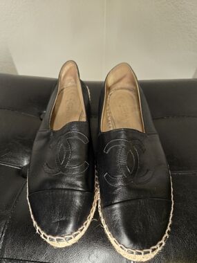 CHANEL Black Espadrille Shoe Box with Label